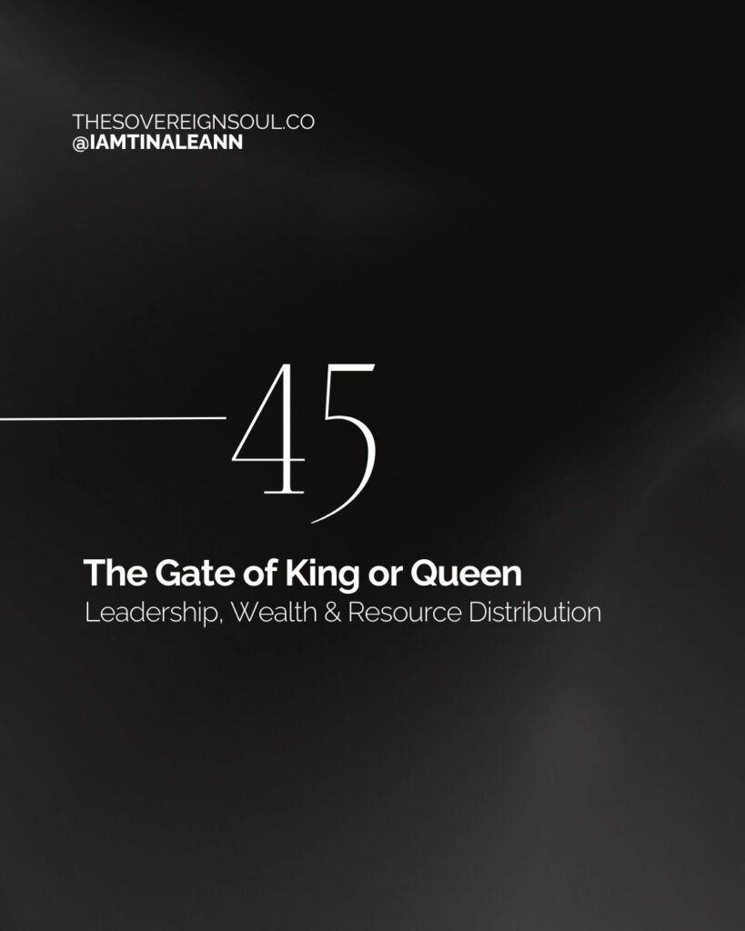 Gate 45, The Gate of The King or Queen, The Gate of Gathering Together, The Gate of Distribution, Human Design, G Center