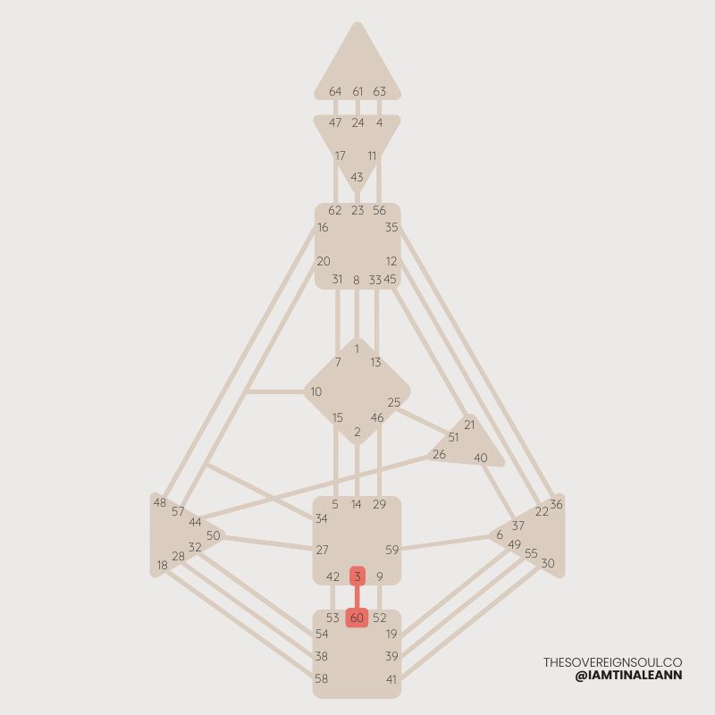 Channel of Mutation, Channel 3 - 60, Human Design